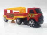 Vintage 1980 Buddy L Fire Dept Semi Ladder Truck Red Pressed Steel and Plastic Die Cast Toy Car Vehicle