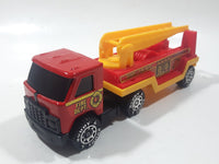 Vintage 1980 Buddy L Fire Dept Semi Ladder Truck Red Pressed Steel and Plastic Die Cast Toy Car Vehicle