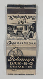 Antique Strike Rite Johnny"s Bar-B-Q Drive-In 1616 West Georgia St. Vancouver Canada Match Book Pack Cover