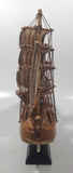 Vintage Charles Morgan Wood Tall Whaling Ship Model 8" Long