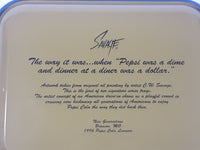 1996 Pepsi Cola Route 66 Diner "The way it was when Pepsi was a dime" Savage Blue Metal Beverage Serving Tray