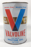 Vintage Valvoline Heavy Duty SAE 10W-30 Motor Oil One Litre Metal Can FULL