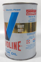 Vintage Valvoline Heavy Duty SAE 10W-30 Motor Oil One Litre Metal Can FULL