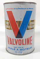 Vintage Valvoline Heavy Duty SAE 10W-30 Motor Oil One Litre Metal Can FULL