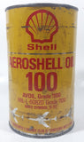 Vintage Shell Aeroshell 100 Avoil Aviation Motor Oil One Quart Metal Can FULL