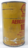 Vintage Shell Aeroshell 100 Avoil Aviation Motor Oil One Quart Metal Can FULL