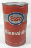 Vintage ESSO Mineralube 20-20W Motor Oil One Quart Orange Metal Can FULL