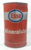 Vintage ESSO Mineralube 20-20W Motor Oil One Quart Orange Metal Can FULL