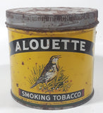 Antique B. Houde & Grothe Limited Quebec Montreal Alouette Smoking Tobacco Song Bird Yellow Green Tin Metal Can