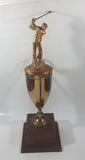 Vintage 1956 P.J.G.A. Fall HDCP "B" Flight 1st Won By Kaz Ochian 17 3/4" Tall Brass Golf Trophy with Wood Base