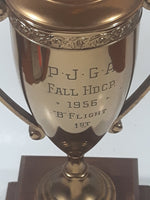 Vintage 1956 P.J.G.A. Fall HDCP "B" Flight 1st Won By Kaz Ochian 17 3/4" Tall Brass Golf Trophy with Wood Base