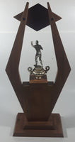 Vintage 1966 Trophee Pepsi-Cola Golden Gloves Champion 20" Tall Silver Look Metal and Wood Boxing Trophy