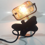 Beautiful Tiffany Style Butterfly Themed Stained Glass and Brass Butterfly Base Banker's Table Lamp Light 9 1/2" Tall