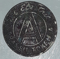 Antique British Columbia B.C. Electric Railway Class "A" Transit Token Metal Coin