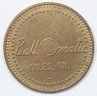 Vintage BallOmatic Niles, MI Golf Themed Metal Token Ball Marker Coin