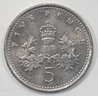 1999 UK Great Britain Five Pence 5 Queen Elizabeth II D.G. Reg F.D Metal Coin