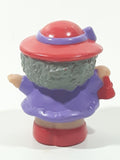 2002 Fisher Price Little People Old Lady Grandma Grandmother with Purse and Red Hat with Purple Dress Toy Figure