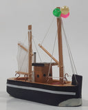 Fishing Trawler Sail Boat Small Wooden Boat Model 2 3/4" Long