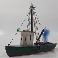 Fishing Trawler Sail Boat Detailed Red And Green Wooden Boat Model 7" Long