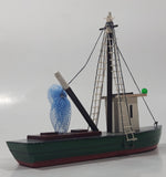 Fishing Trawler Sail Boat Detailed Red And Green Wooden Boat Model 7" Long