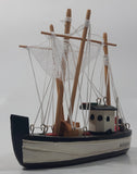 Antigonish Nova Scotia Fishing Trawler Sail Boat Detailed Black and White Wooden Boat Model 5 3/4" Long