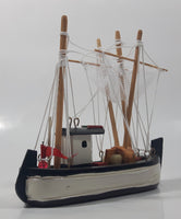 Antigonish Nova Scotia Fishing Trawler Sail Boat Detailed Black and White Wooden Boat Model 5 3/4" Long