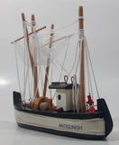 Antigonish Nova Scotia Fishing Trawler Sail Boat Detailed Black and White Wooden Boat Model 5 3/4" Long