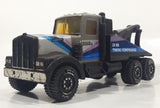 Vintage Tonka 58150 Kenworth Tow Truck 24 HR Towing / Remorquarge Silver and Black Pressed Steel and Plastic Die Cast Toy Car Vehicle