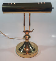 Vintage Curved All Brass Piano Bankers Desk Lamp