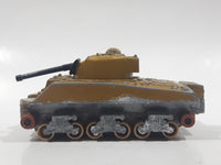 Vintage 1974 Lesney Matchbox Bale Kings K101 WWII US Sherman Tank Gold Die Cast Toy Car Vehicle