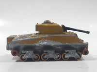 Vintage 1974 Lesney Matchbox Bale Kings K101 WWII US Sherman Tank Gold Die Cast Toy Car Vehicle