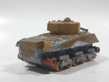 Vintage 1974 Lesney Matchbox Bale Kings K101 WWII US Sherman Tank Gold Die Cast Toy Car Vehicle