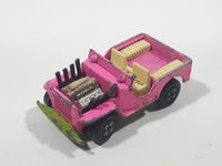 Vintage 1971 Lesney Matchbox Superfast No. 2 Jeep Hot Rod Pink Die Cast Toy Car Vehicle