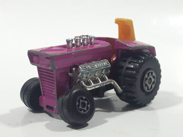 Vintage 1972 Lesney Products Matchbox No. 29 Mod Tractor Magenta Pink Die Cast Toy Car Farming Equipment Machinery Vehicle