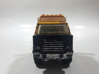 Vintage Tonka Semi Truck and Low Boy Flat Bed Trailer Yellow Pressed Steel and Plastic Toy Car Vehicle