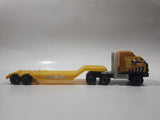 Vintage Tonka Semi Truck and Low Boy Flat Bed Trailer Yellow Pressed Steel and Plastic Toy Car Vehicle