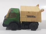 Vintage 1970s Tonka Garbage Truck Green and White Pressed Steel Toy Car Vehicle