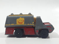 Vintage PlayArt Semi Tanker Truck Shell Oil Red and Yellow Die Cast Toy Car Vehicle Made in Hong Kong