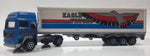 Vintage Majorette Globetrotter Eagle Trucks Semi Tractor Trailer Blue and White 1/60 Scale Die Cast Toy Car Vehicle