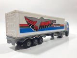 Vintage Majorette Globetrotter Eagle Trucks Semi Tractor Trailer Blue and White 1/60 Scale Die Cast Toy Car Vehicle