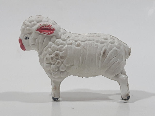 Vintage 1980s White Sheep No. 915 1 1/4" Tall Toy Figure Made in Hong Kong