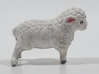 Vintage 1980s White Sheep No. 915 1 1/4" Tall Toy Figure Made in Hong Kong