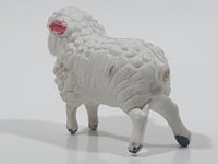 Vintage 1980s White Sheep No. 915 1 1/4" Tall Toy Figure Made in Hong Kong