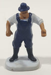 Vintage Farmer in Blue Coveralls 2 1/8" Tall Toy Figure