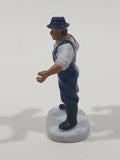 Vintage Farmer in Blue Coveralls 2 1/8" Tall Toy Figure