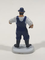 Vintage Farmer in Blue Coveralls 2 1/8" Tall Toy Figure