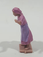 Vintage Milk Maid in Pink Dress 2 1/8" Tall Toy Figure