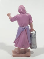 Vintage Milk Maid in Pink Dress 2 1/8" Tall Toy Figure