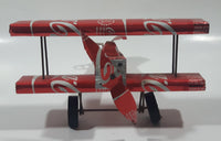 Vintage Coca Cola Can 7" Long Bi-Plane Airplane Folk Art Sculpture