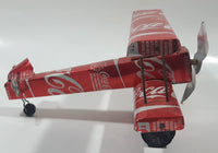 Vintage Coca Cola Can 7" Long Bi-Plane Airplane Folk Art Sculpture